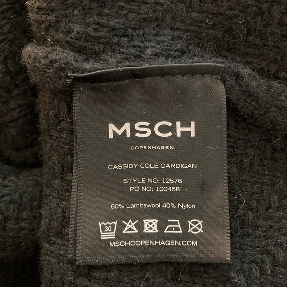 MSCH Copenhagen Cassidy Cole Cardigan Size S/M Lambswool Long Line Snap Front - Picture 6 of 6